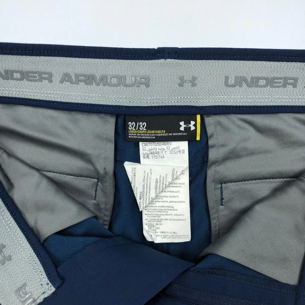Under Armour Mens 32x32 Match Play Golf Pants Academy Navy Blue Performance